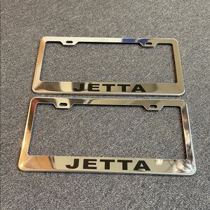 Volkswagen VW Jetta Chrome Silver License Plate Frame Set